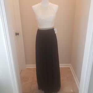 XtraOrdinary cream and black sparkled gown size 3